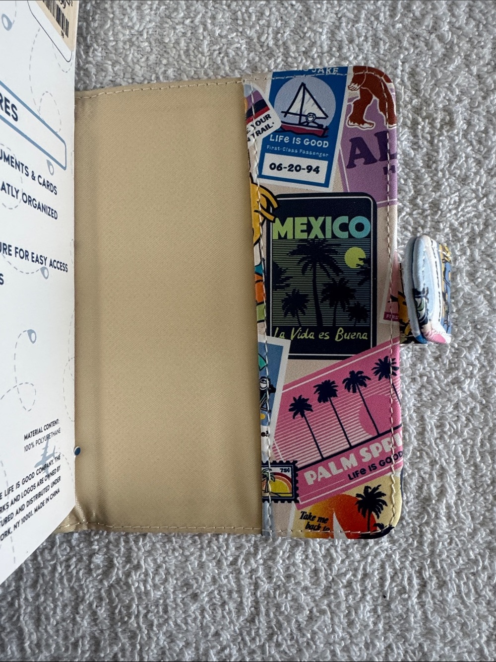 Life Is Good Travel Passport Wallet Multicolor Sticker Collage - Picture 9 of 14